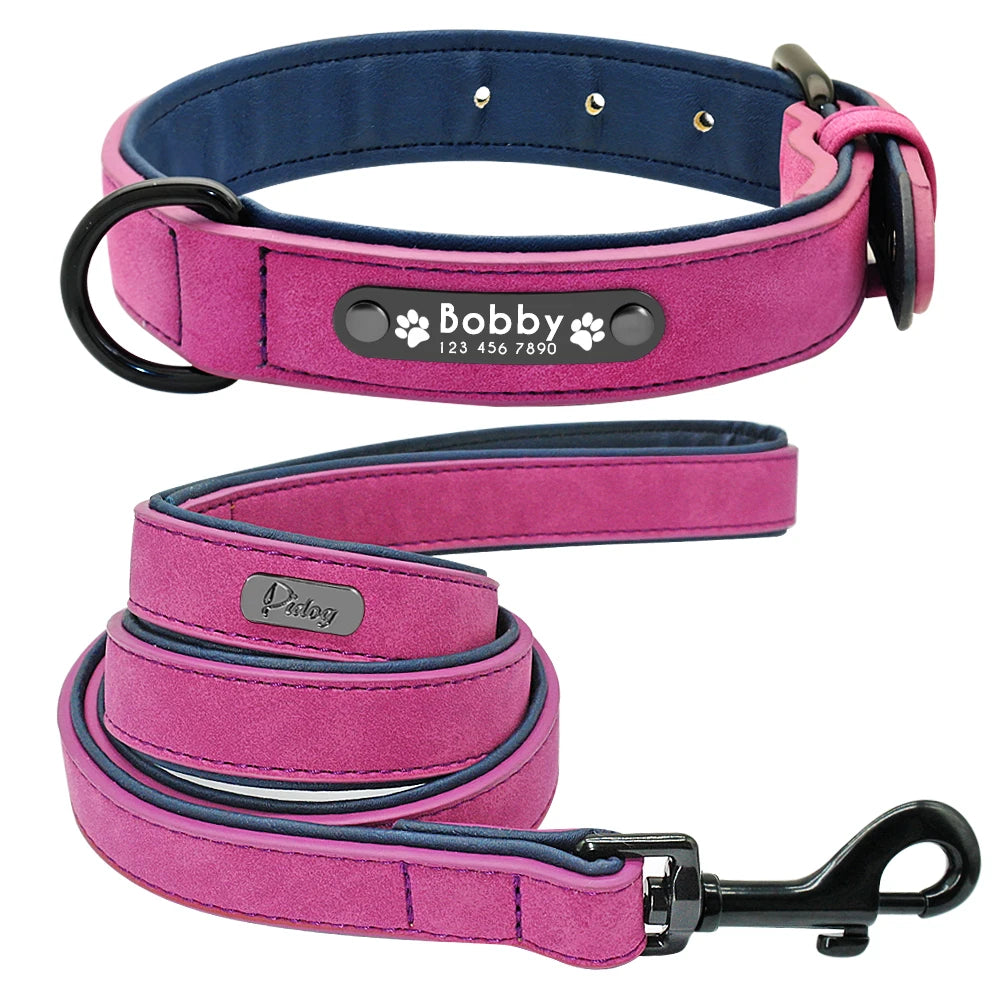 Personalisiertes Leder-Hundehalsband-&-Leinen-Set – Robust, bequem und perfekt für jede Hunderasse