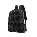JIEROTYX Punk Rucksack Schwarz – Fashion Canvas Backpack mit Nieten, großer Stauraum für Schule, Alltag & Travel
