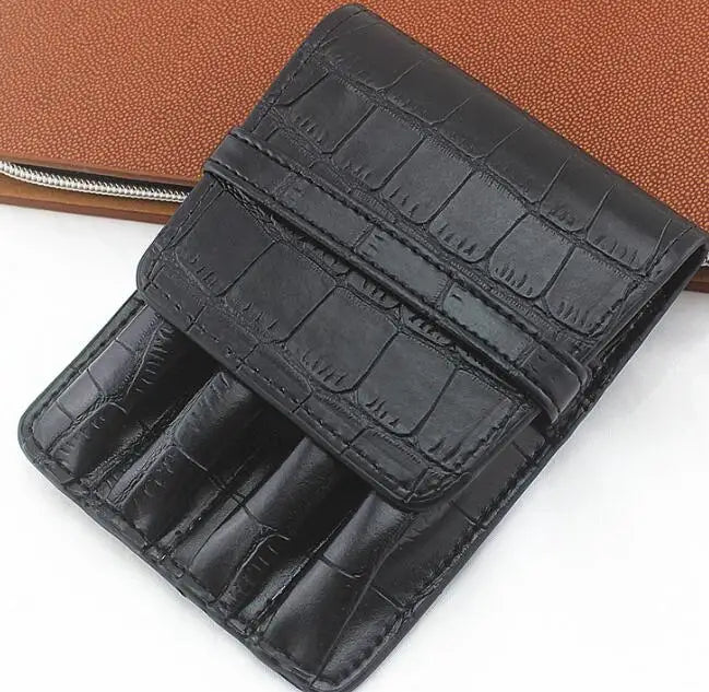 Handgefertigtes Vintage Leder Stifteetui für 4 Stifte – Elegantes Pen Case aus Leder für Füllfederhalter, Kugelschreiber & Stylus