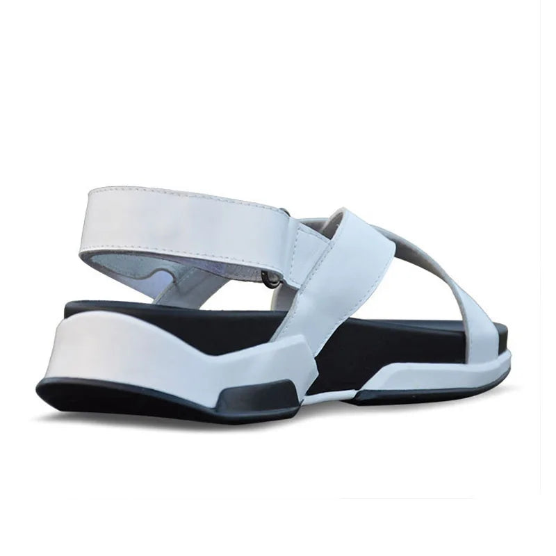 YueYueAngel Herren Ledersandalen 2025 – Italienisches Design, Sommerliche Freizeit-Slides mit Riemen, Dicksohle, Echtes Rindsleder, Strand- & Casual-Schuhe