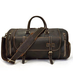 Newsbirds Vintage Leder Reisetasche für Herren – Große Travel Duffle aus echtem Rindsleder mit Schuhfach & Nietenboden