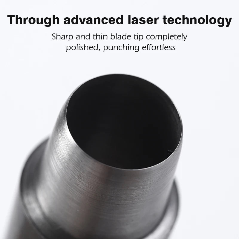 WUTA SPC Rundloch Stanzen Set - 6-teiliges Hohlstanzer Werkzeug aus Spezialstahl für Leder, Gürtel &amp; Uhrarmbänder 