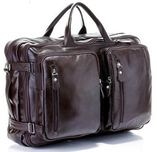 FANCODI Sac de voyage en cuir pour hommes au volant - Grand sac de sport et fourre-tout multifonction, sac de week-end haut de gamme pour les voyages et les loisirs (M036) 
