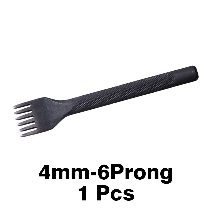 WUTA Diamond Pricking Iron Lederchisel – Schwarzes Stichloch-Werkzeug mit 3 mm oder 4 mm Zahnabstand für präzise Lederhandarbeit