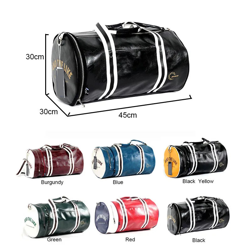Sport Gym Bag aus wasserdichtem PU-Leder – Unisex Fitness- &amp; Reisetasche mit Schuhfach, Schultertasche für Training, Alltag &amp; Wochenendtrips 