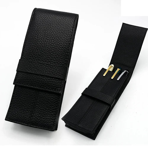 Echtleder Füllfederhalter Etui aus Rindsleder – Elegantes Pen Case für 3 Stifte | Hochwertige Leder Stiftetasche für Büro, Geschenk & Schreibliebhaber