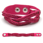 Kristall Lederarmband für Damen – Elegantes Stardust Armband mit Strass & Stern-Design, verstellbares europäisches Charm-Armband