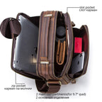 Crazy Horse Leder Herren Schultertasche de Contact - Bolso bandolera y bandolera vintage