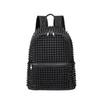 JIEROTYX Punk Rucksack Schwarz – Fashion Canvas Backpack mit Nieten, großer Stauraum für Schule, Alltag & Travel