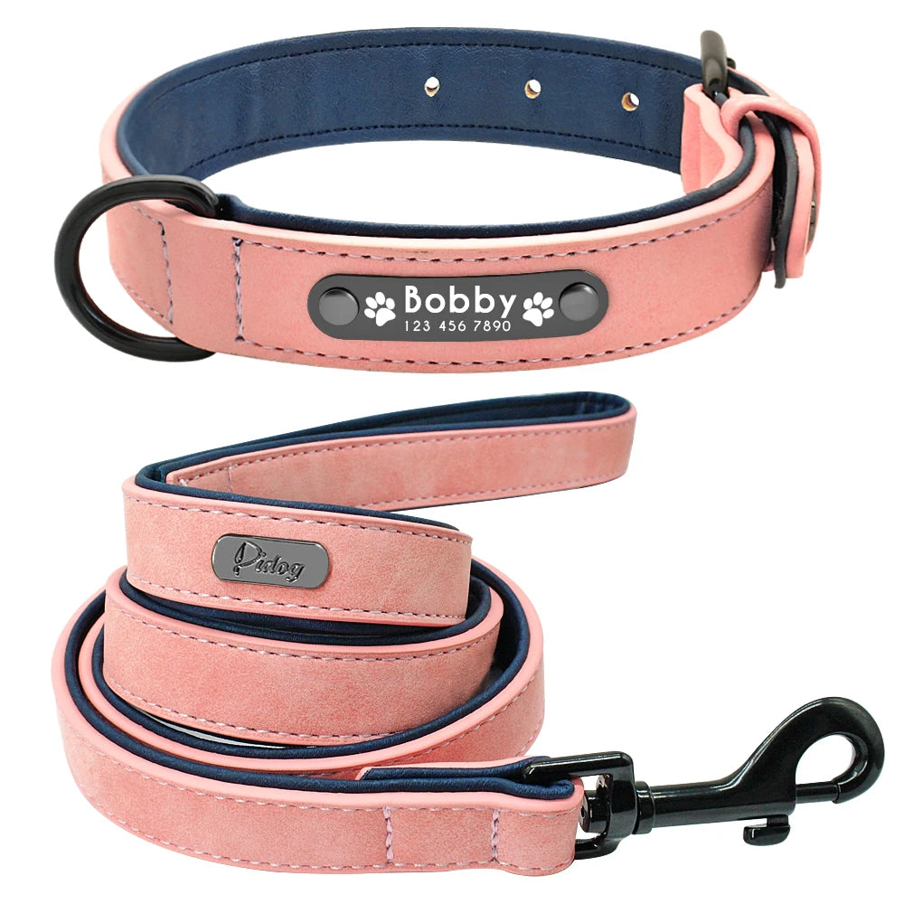 Personalisiertes Leder-Hundehalsband-&-Leinen-Set – Robust, bequem und perfekt für jede Hunderasse