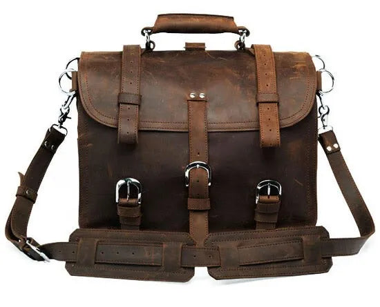 Vintage Herren Reisetasche aus véritable Crazy Horse Leder – Grand sac de voyage en cuir et sac de week-end pour les voyages et les affaires