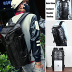 Scione Herren PU-Leder Gym Bag – Outdoor Fitness- & Reisetasche mit Schuhfach, wasserdicht und vielseitig tragbar