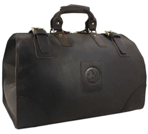 MUNUKI Vintage Crazy Horse Leder Reisetasche - Große Herren Duffle Bag aus echtem Rindsleder, robuste Weekend- &amp; Travel Tote Bag 