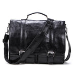 CONTACT’S Herren Leder-Aktentasche – Business & Casual Briefcase für 13" Laptop, Vintage Messenger Bag