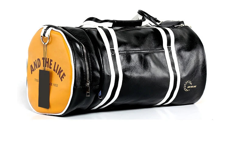 Herren Gym Bag aus PU-Leder – Wasserdichte Sport- & Reisetasche mit separatem Schuhfach, Schulter- & Trainingstasche (45 × 25 × 25 cm)
