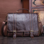 CONTACT’S Herren Leder-Aktentasche – Business & Casual Briefcase für 13" Laptop, Vintage Messenger Bag