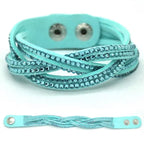 Kristall Lederarmband für Damen – Elegantes Stardust Armband mit Strass & Stern-Design, verstellbares europäisches Charm-Armband