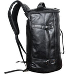 Scione Herren PU-Leder Gym Bag – Outdoor Fitness- & Reisetasche mit Schuhfach, wasserdicht und vielseitig tragbar