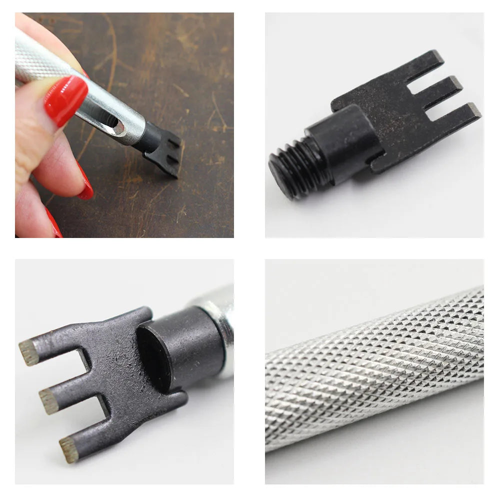 QJH Set de plaques en cuir 1,5–3 mm – Supports austauschbare avec poignées en acier pour les guêtres, les lanières et les travaux manuels en cuir 