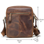 CONTACT’S Herren Leder Messenger Bag – Vintage Crossbody Tasche für iPad Mini & Schultertasche aus echtem Leder