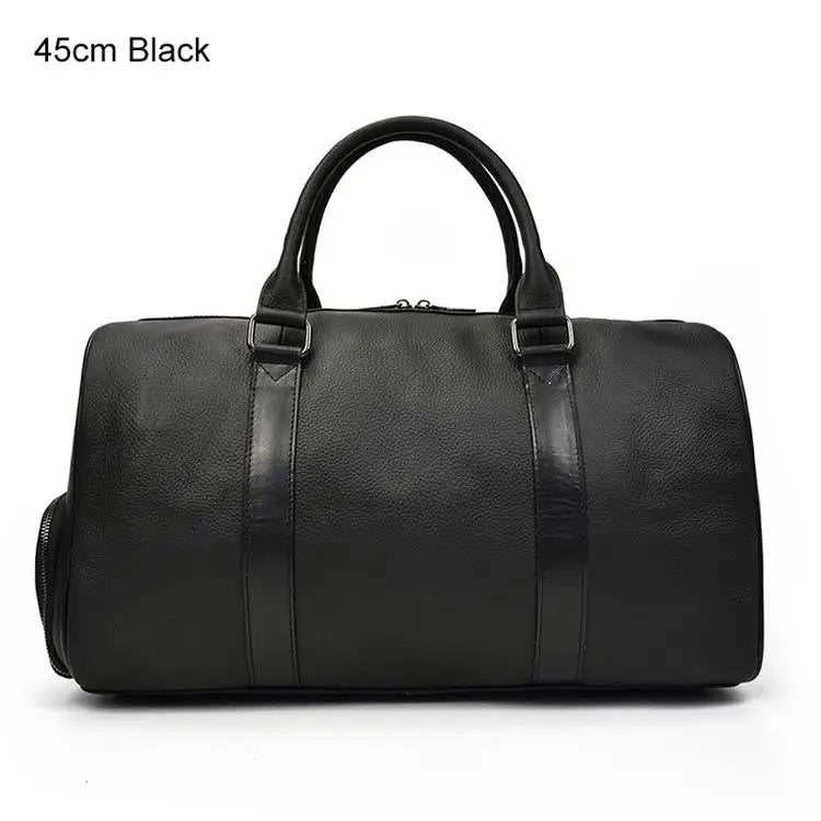 Luxuriöse Leder Reisetasche aus echtem Rindsleder – Große Carry-On & Weekender Duffle Bag für Damen und Herren, Premium Cowhide Travel Bag