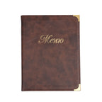 A4 PU Leder Menühalter für Restaurant &amp; Hotel – Robuste Speisekartenmappe mit 7 Taschen in Schwarz, Braun oder Weinrot 