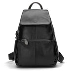 ZENCY Damen Rucksack aus echtem Rindsleder – Anti-Diebstahl Designer Leder-Rucksack mit großem Stauraum in Schwarz & Weiß