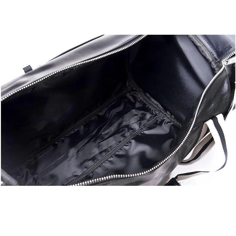 Sport Gym Bag aus wasserdichtem PU-Leder – Unisex Fitness- & Reisetasche mit Schuhfach, Schultertasche für Training, Alltag & Wochenendtrips