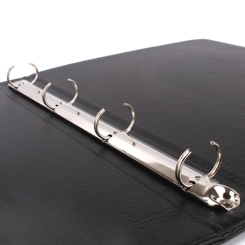Carpeta de notas de papel A4 PU – Carpeta de hojas sueltas de 4 anillas con anillos de 20 mm y notas impresas