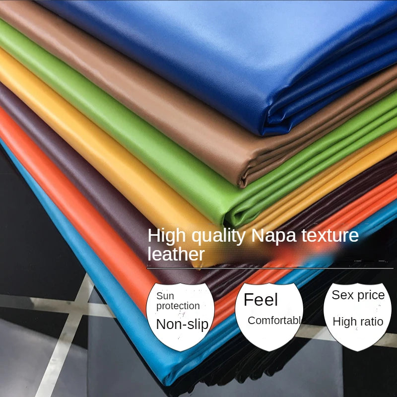 PU Kunstleder Meterware Napa Optik – Wasserabweisender Lederstoff 138 cm breit für Sofa, Polster & DIY Nähprojekte