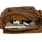 IGETBAG Unisex Messenger Bag – Vintage Canvas & Leder, Crossbody Schultertasche für Damen & Herren, Casual Travel Bag