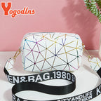 Yogodlns Fashion Laser Schultertasche – Kleine quadratische PU-Leder Crossbody Bag für Damen, Trendige Umhängetasche