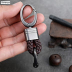 Handgeflochtener Leder Schlüsselanhänger mit Metallclip – Robuster Auto Keyring &amp; Gürtel-Keychain für Damen &amp; Herren 