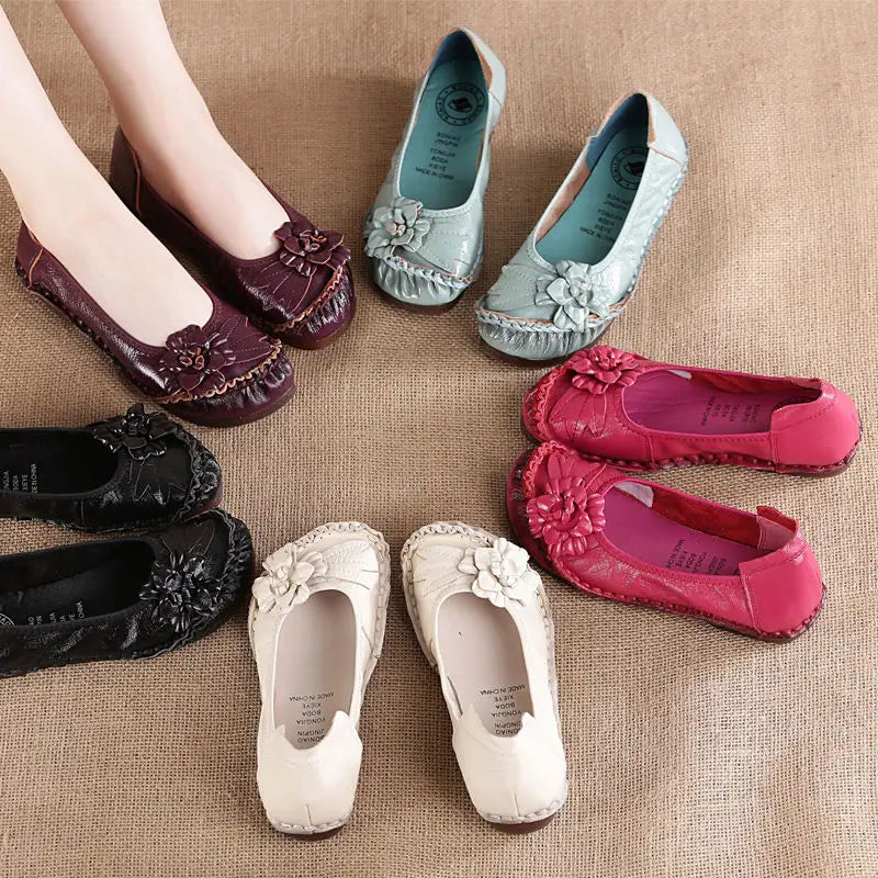 Ferldi Damen Oxfords – Handgefertigte Lederflats, Luxuriöse Loafers et Mokassins aus echtem Rindsleder 