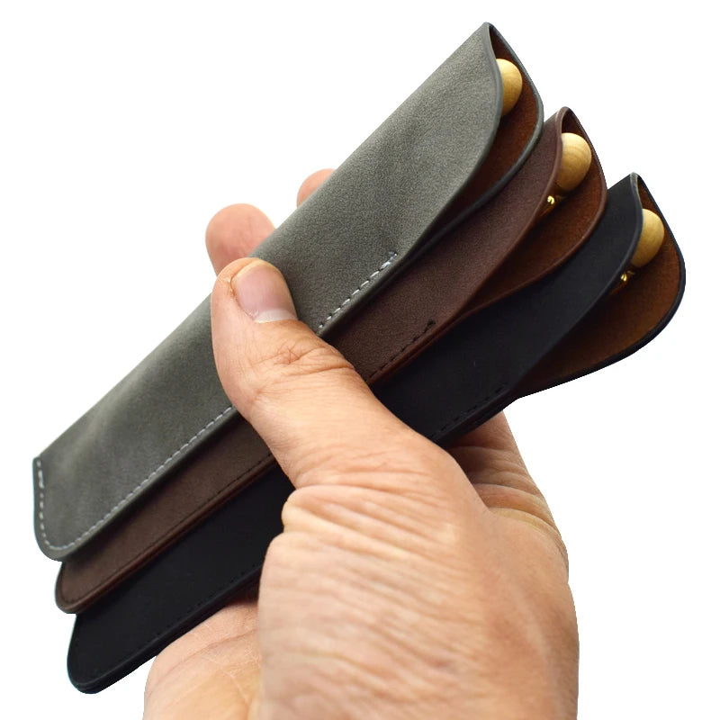 Weiches PU Leder Stifteetui für einen Stift – Schlankes Einzel-Pen-Case als stilvolles Geschenk für Schule &amp; Büro 