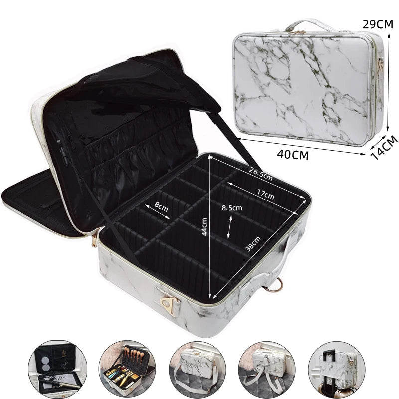Professioneller Make-up Koffer aus PU Leder - Große Kapazität, Reise &amp; Beauty Organizer, Kosmetik Box