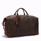 FANCODI Bolsa de viaje de cuero para hombre Vintage – Große Crazy Horse Duffle Bag aus echtem Rindsleder, robuste Weekender &amp; Overnight Tasche M110