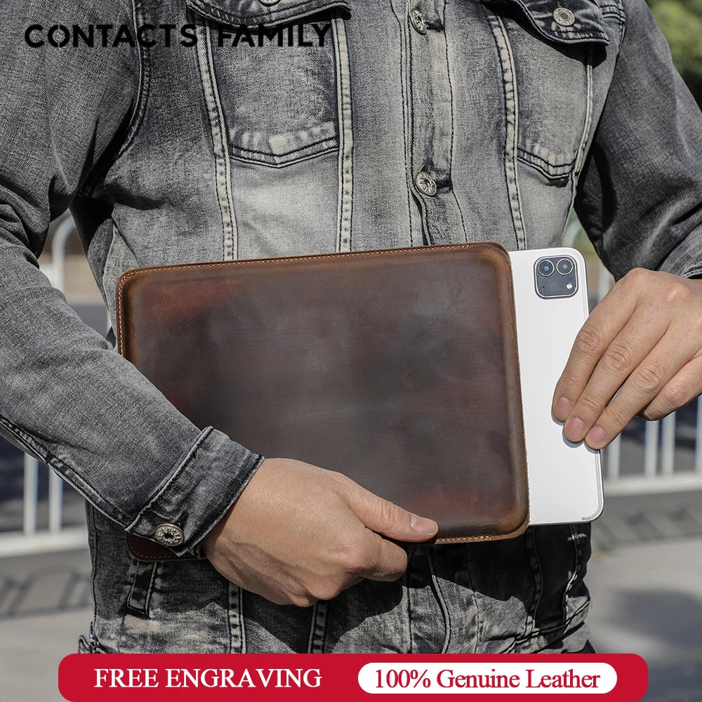 Echtes Leder Sleeve für iPad Pro 11, iPad Pro 12.9 & iPad Air – Premium Tablet Tasche im Vintage-Design