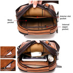 JEEP BULUO Herren 2-teiliges Messenger Bag Set – Split-Leder Schultertasche & Business Crossbody für iPad Mini