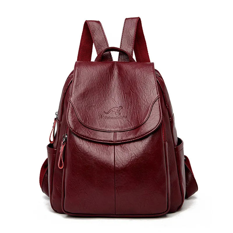 KMFFLY Damen Leder-Rucksack – Weicher Vintage Rucksack aus echtem Schafleder, kompakt & stilvoll (9 Farben)