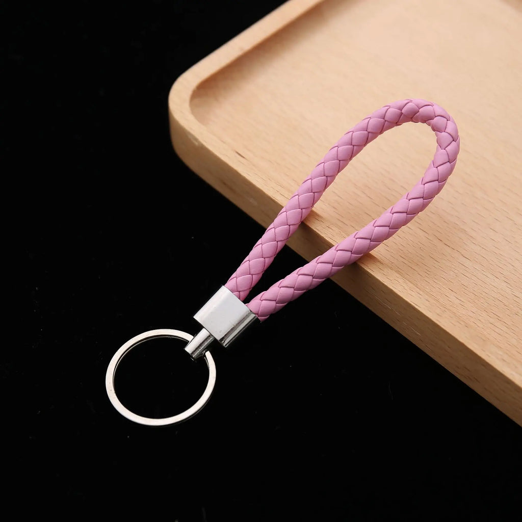 Geflochtener PU-Leder Schlüsselanhänger - Llavero de cuerda tejida más moderno como bolso y colgador de automóviles, llavero de cuero DIY para mujeres y hombres 