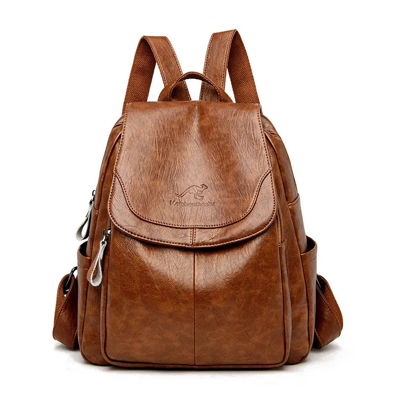 KMFFLY Damen Leder-Rucksack – Weicher Vintage Rucksack aus echtem Schafleder, kompakt & stilvoll (9 Farben)