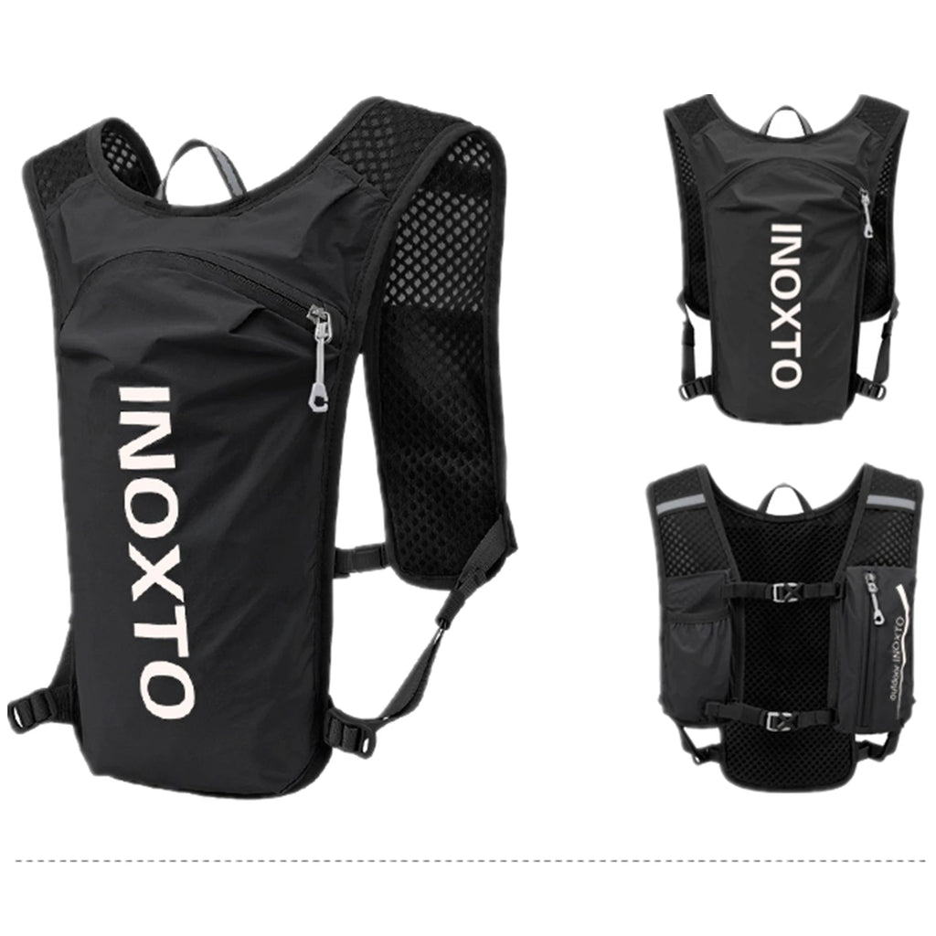 INOXTO Wasserdichter Laufrucksack 5L – Gilet d'hydratation ultra léger avec bouteille d'eau de 1,5 L pour la course, le trail et le VTT