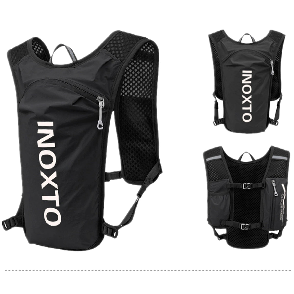 INOXTO Wasserdichter Laufrucksack 5L – Gilet d'hydratation ultra léger avec bouteille d'eau de 1,5 L pour la course, le trail et le VTT