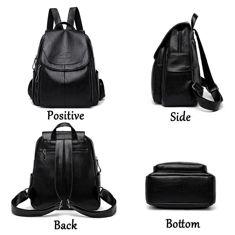 KMFFLY Damen Leder-Rucksack – Weicher Vintage Rucksack aus echtem Schafleder, kompakt & stilvoll (9 Farben)