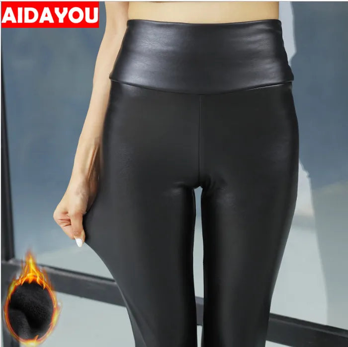AIDAYOU Leggings de invierno para mujer: leggings de cintura alta con forro polar, muy elásticos y ajustados 
