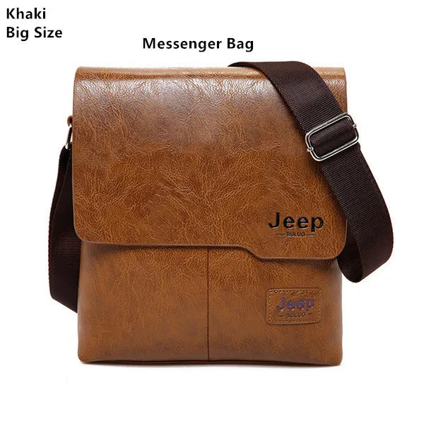JEEP BULUO Herren PU-Leder Messenger Bag 2er-Set – Business & Casual Crossbody Schultertaschen für Männer