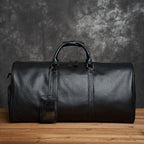 ZRCX Reise- & Weekender Tasche aus echtem Rindsleder – Große Leder Duffle Bag in Schwarz, Handgepäck & Schultertasche für Damen und Herren