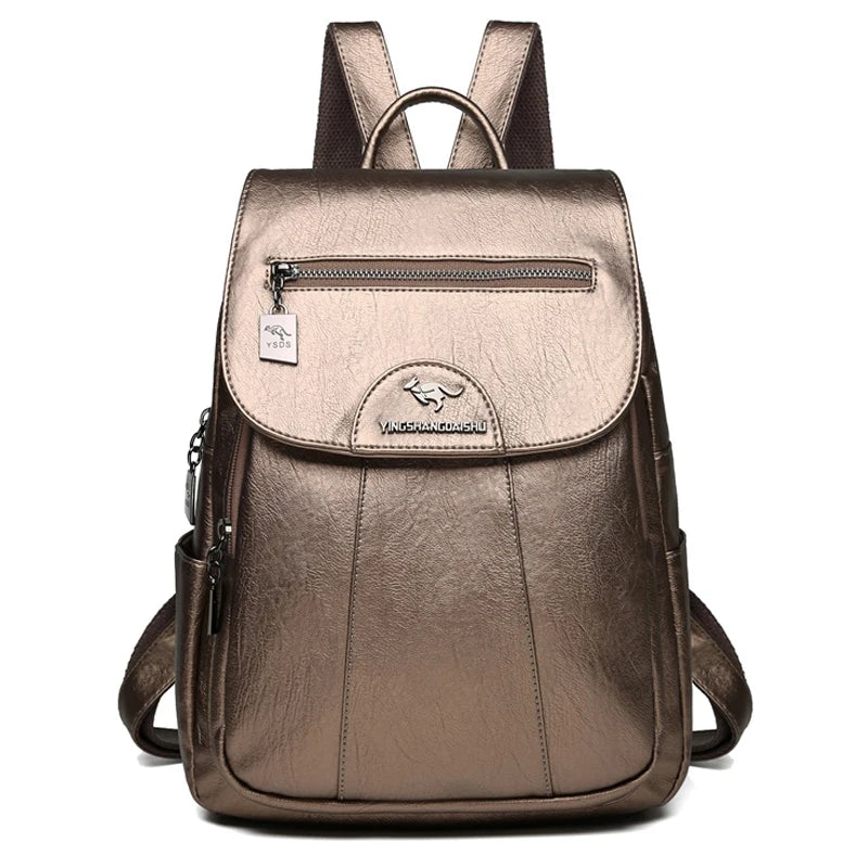 KMFFLY Damen Rucksack aus echtem Schafleder – Vintage Leder-Rucksack in 5 Farben, weich & elegant für Schule, Reise & Alltag