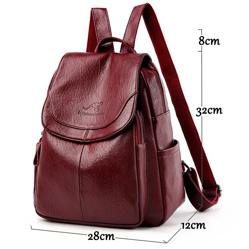 KMFFLY Damen Leder-Rucksack – Weicher Vintage Rucksack aus echtem Schafleder, kompakt & stilvoll (9 Farben)